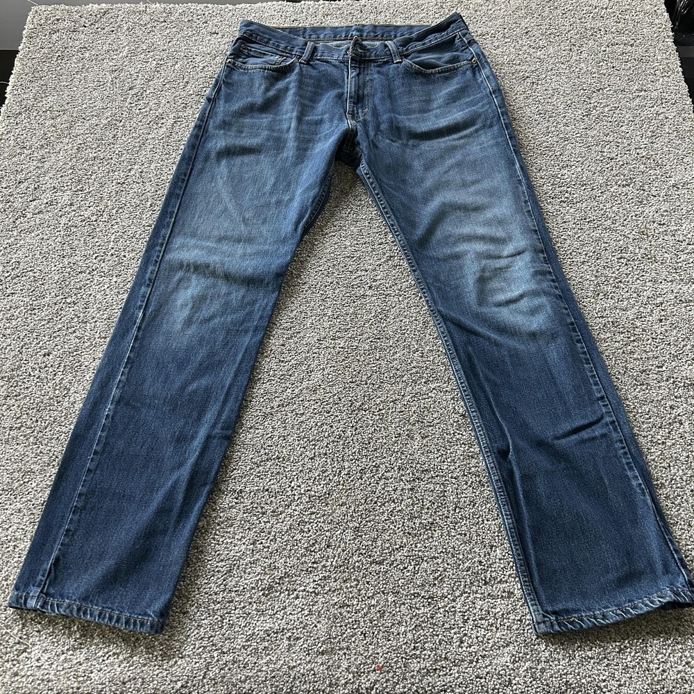 Levis 514 Jeans Mens 34x34 Medium Wash Blue Denim Regular Straight Cotton